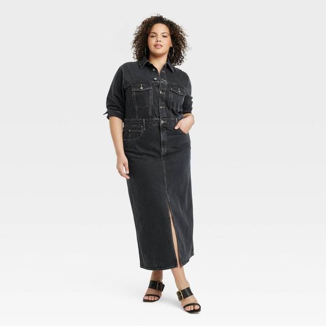 Womens Long Sleeve Maxi Dress - Universal Thread Black Wash Product Image