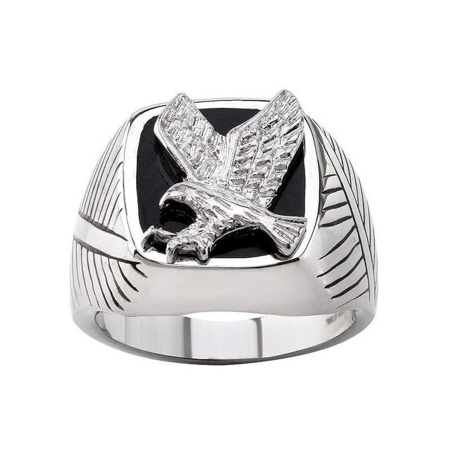 Mens Eagle Stainless Steel Ring White Product Image