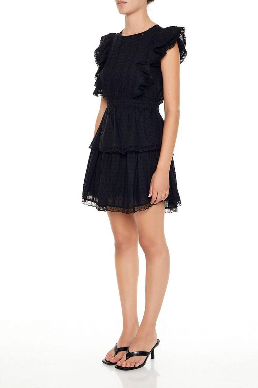 Clip Dot Lace Ruffled Mini Dress | Forever 21 Product Image