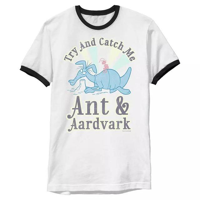 Mens Pink Panther Ant And Aardvark Try And Catch Me Ringer Graphic Tee Product Image