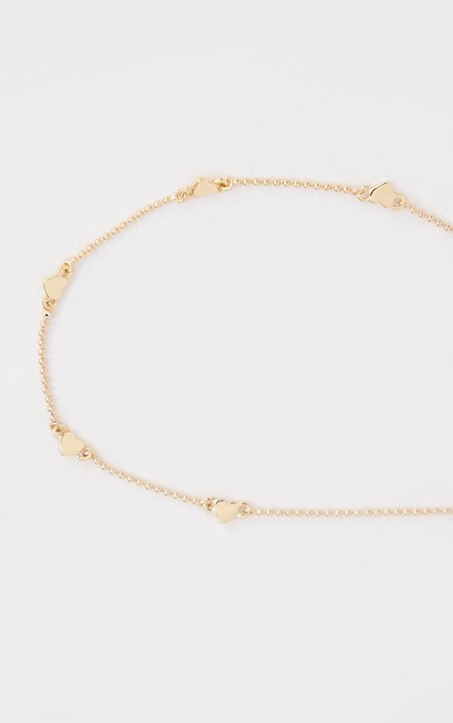 Gold Dainty Heart Short Chain Necklace Product Image