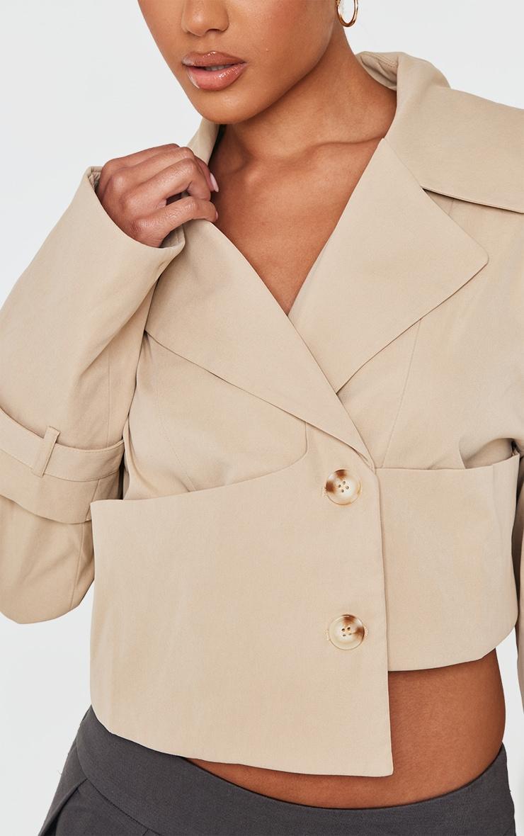 Stone Panelling Detail Crop Trench Coat Product Image