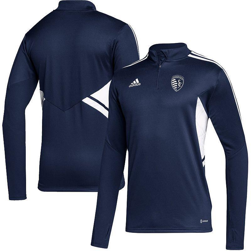 Mens adidas Sporting Kansas City Quarter-Zip AEROREADY Training Top Blue Product Image