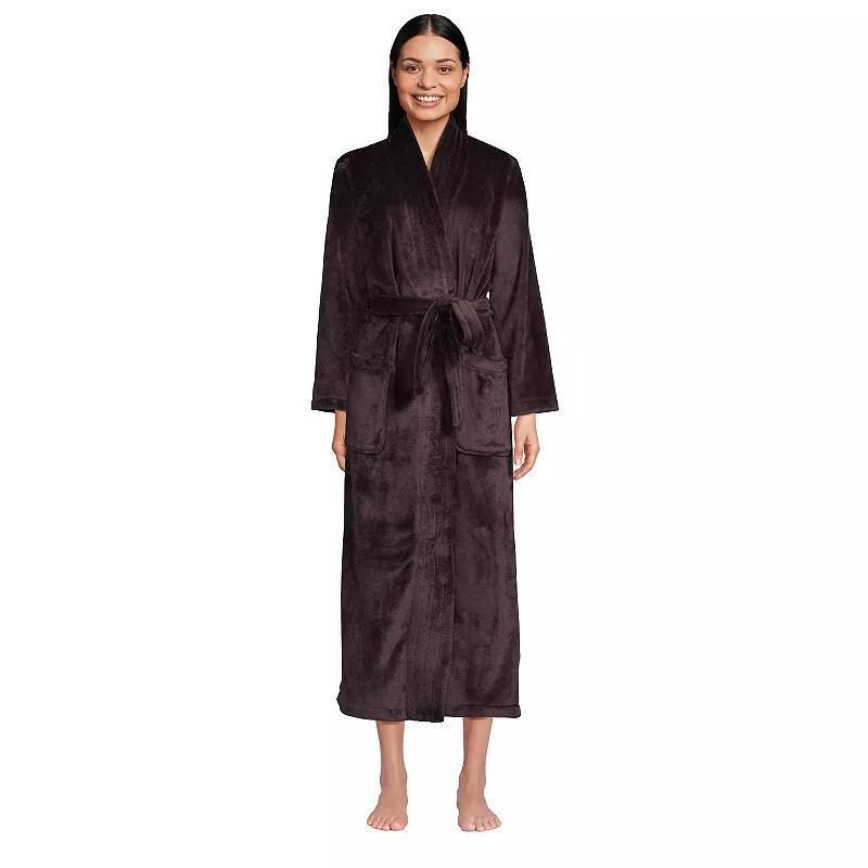 Lands End Womens Cozy Plush Long Wrap Robe Product Image