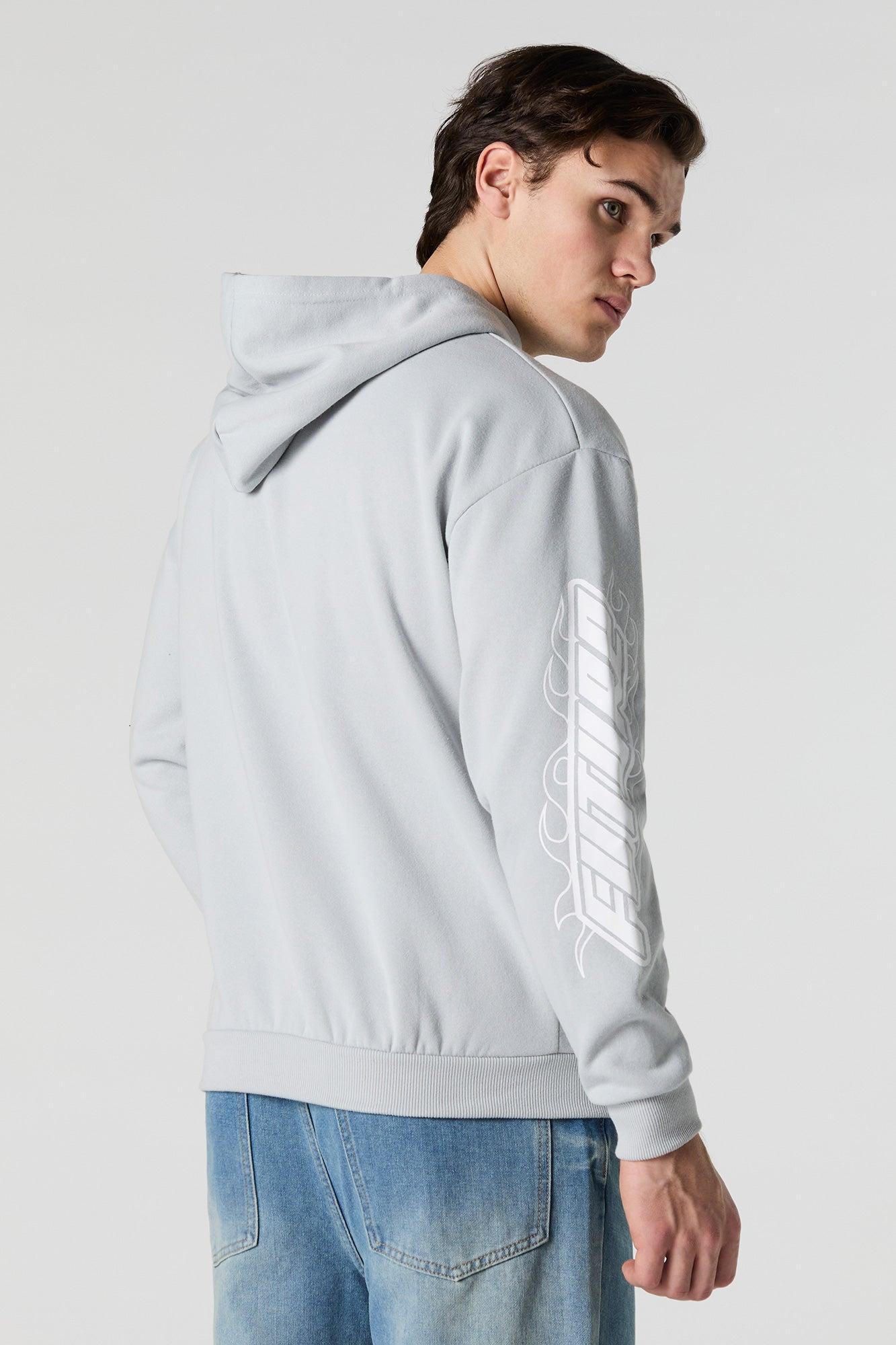 Racing Graphic Embroidered Fleece Hoodie Male Product Image