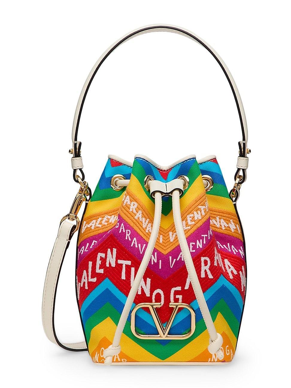 Womens Escape Mini Bucket Bag in Canvas with Chevron24 Print Product Image