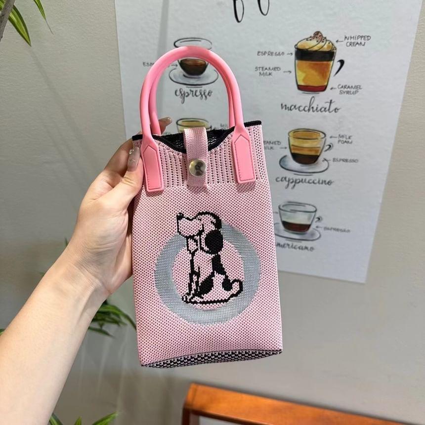 Dog Print Knit Mobile Crossbody Bag Product Image