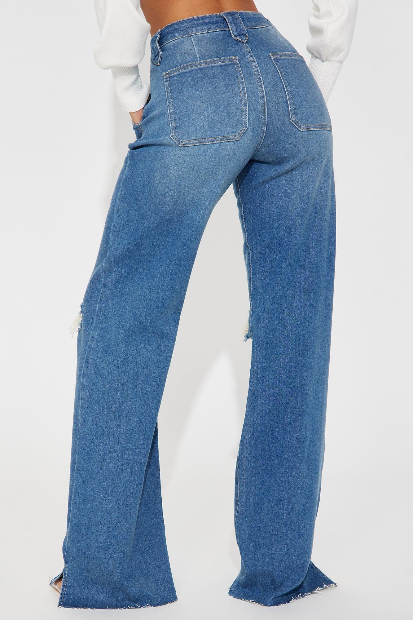 Tall Doubling Down Ripped Flare Jeans - Medium Wash Product Image