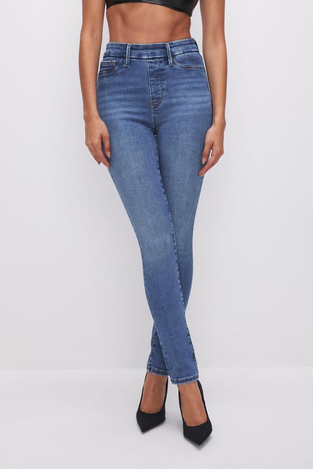 POWER STRETCH PULL-ON SKINNY JEANS | INDIGO490 Product Image