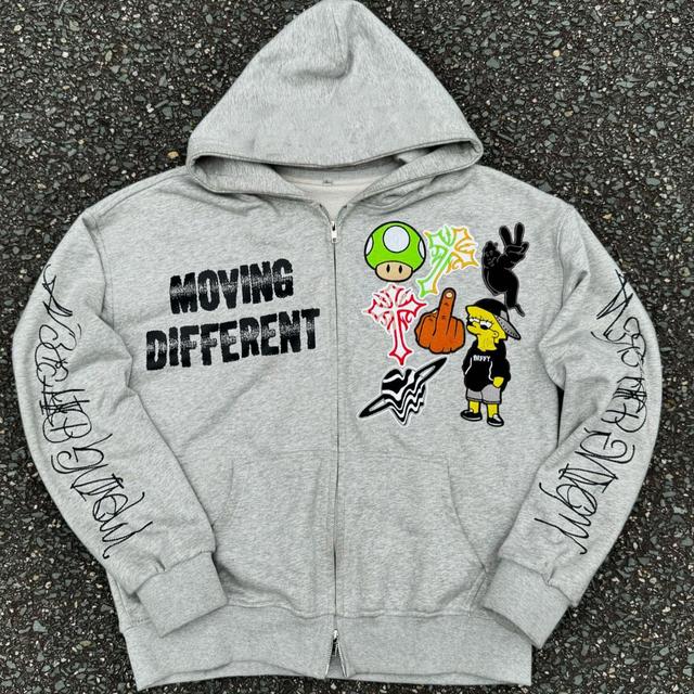 Casual Moving Different Pattern Zipper Hoodie Product Image