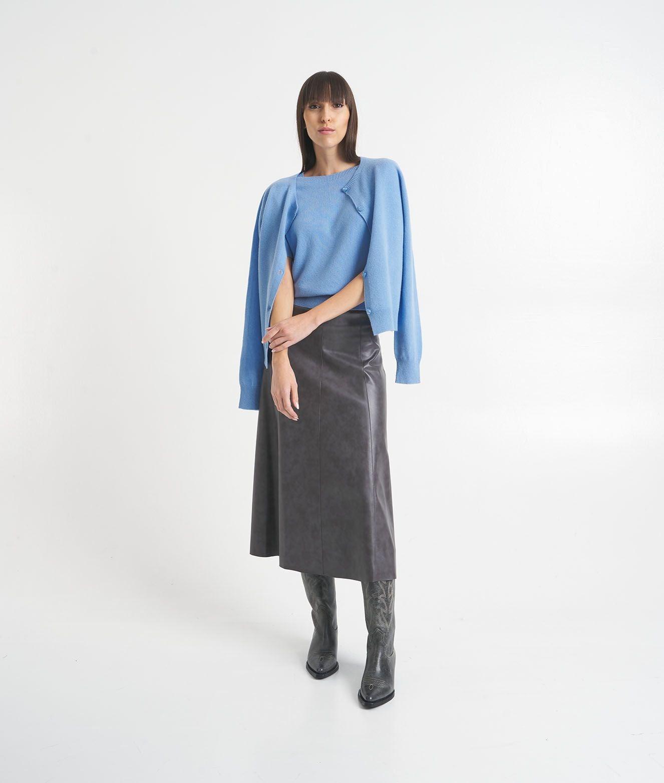 Faux midi leather skirt Product Image