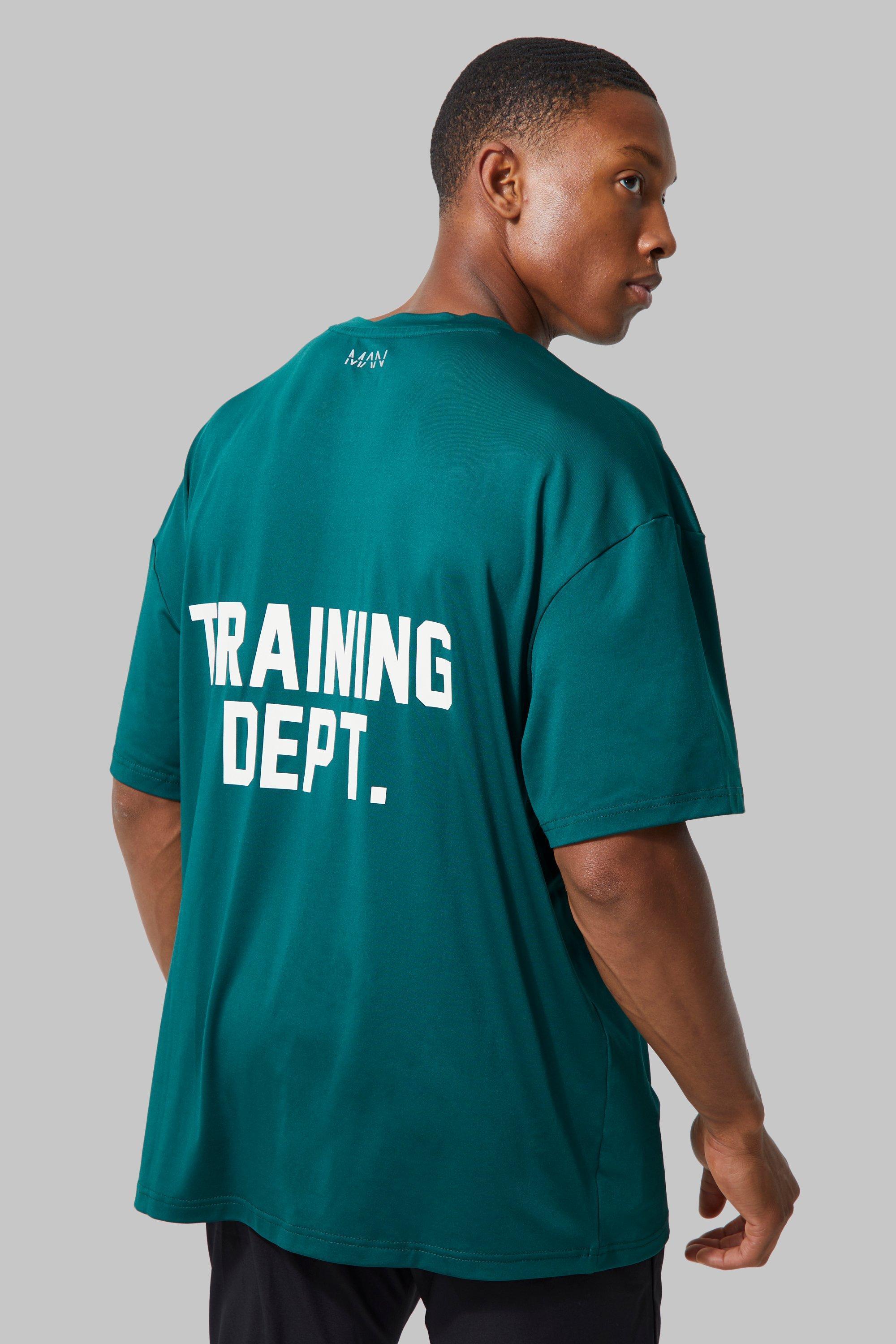 Mens Green Man Active Training Dept Performance Oversized T Shirt, Green Product Image