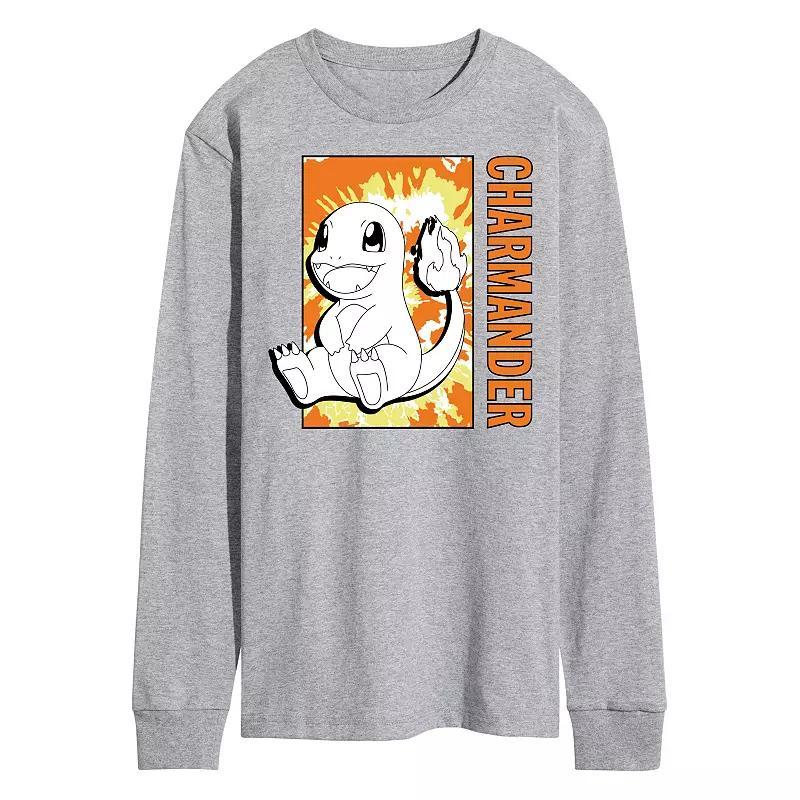 Mens Pokmon Tie Dye Charmander Long Sleeve Graphic Tee Product Image