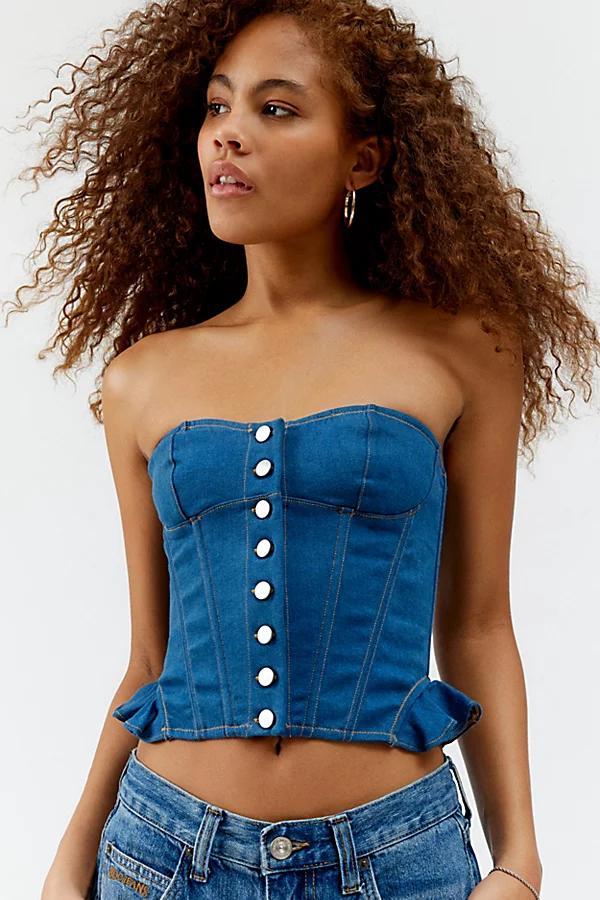 Out From Under Billie Denim Corset Womens at Urban Outfitters Product Image