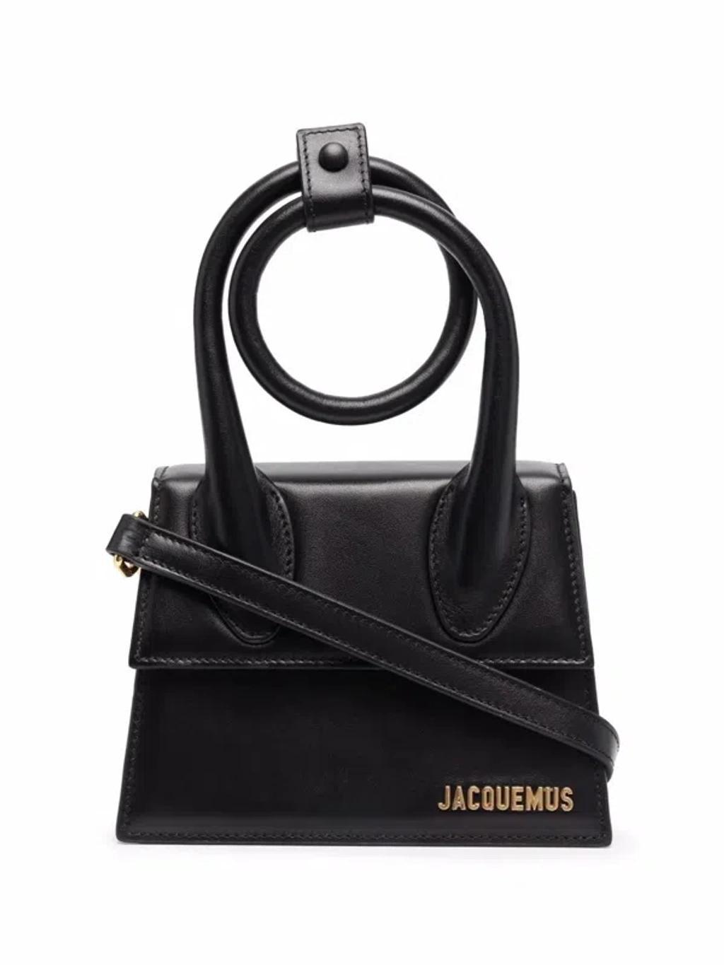 JACQUEMUS Le Chiquito Noeud Leather Bag In Black Product Image