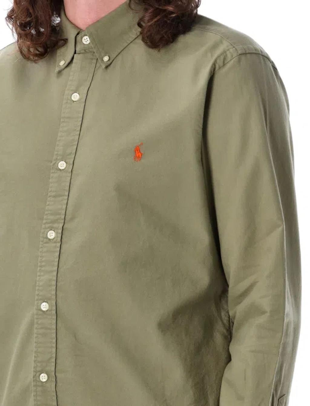 Oxford Shirt In 灰绿色 Product Image