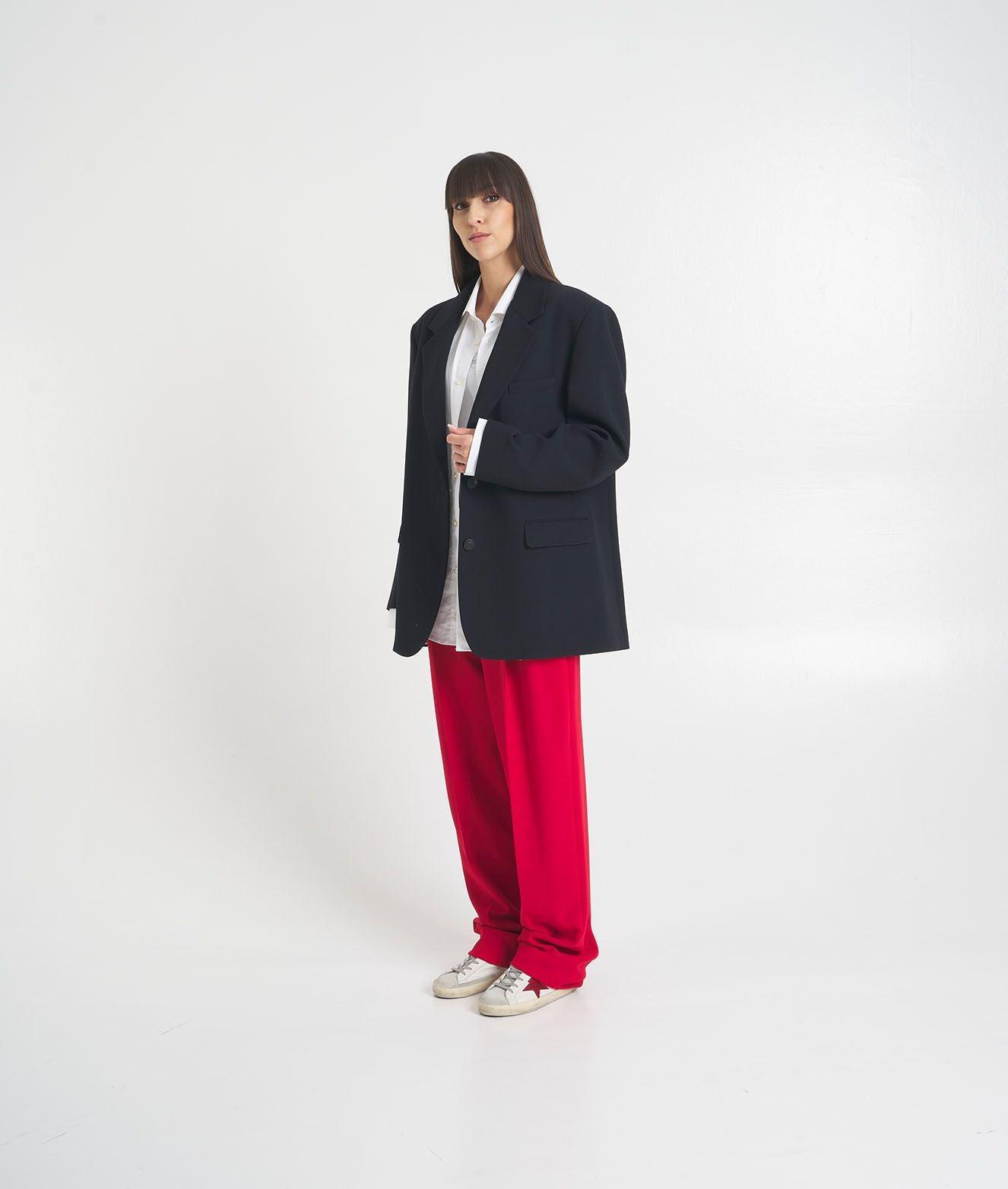 Pleated trousers in stretch crêpe Product Image