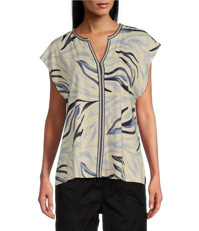 Westbound V-Neck Cap Sleeve Safari Knit Top Product Image