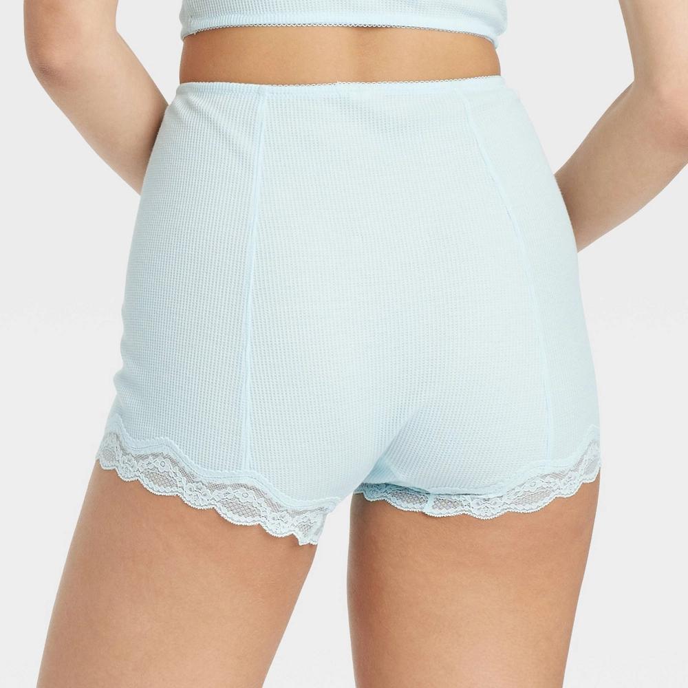 Women's Waffle Boy Shorts - Colsie™ Blue XS Product Image