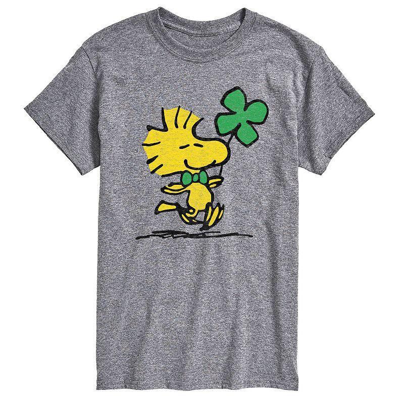 Mens Peanuts Woodstock & Clover Graphic Tee Grey Gray Product Image