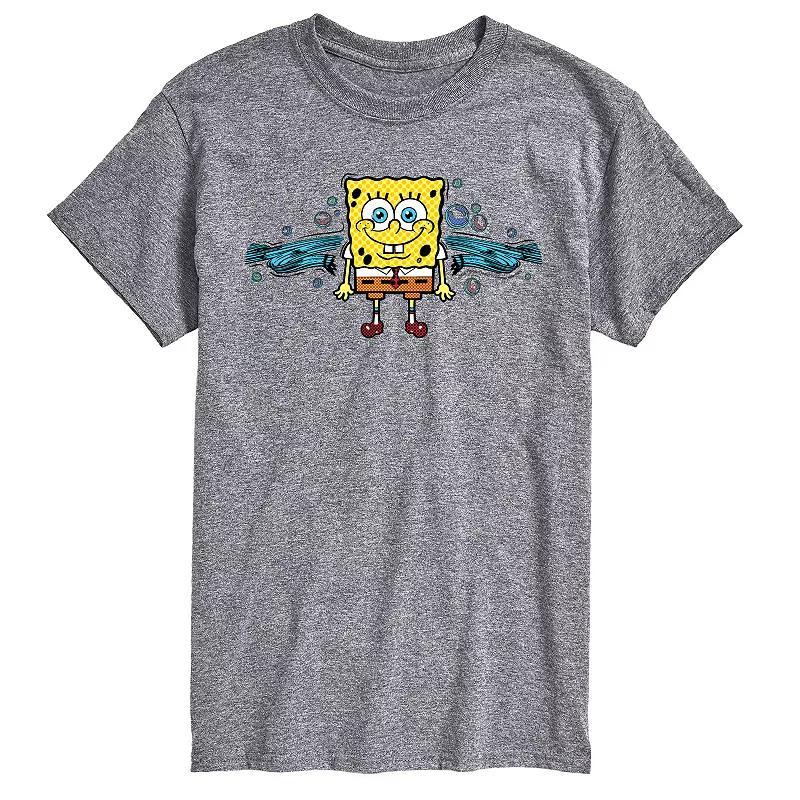 Big & Tall SpongeBob SquarePants Bubbly Short Sleeve Graphic Tee, Mens White Product Image