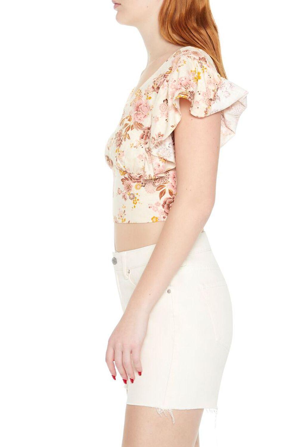 Floral Butterfly-Sleeve Crop Top | Forever 21 Product Image