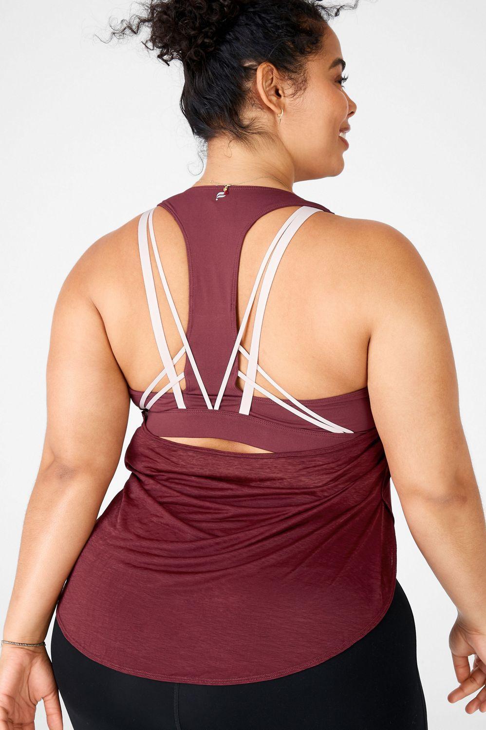 Fabletics Kessler Built-In Bra Tank Womens Rust/Pearl Pink plus Size 4X Product Image