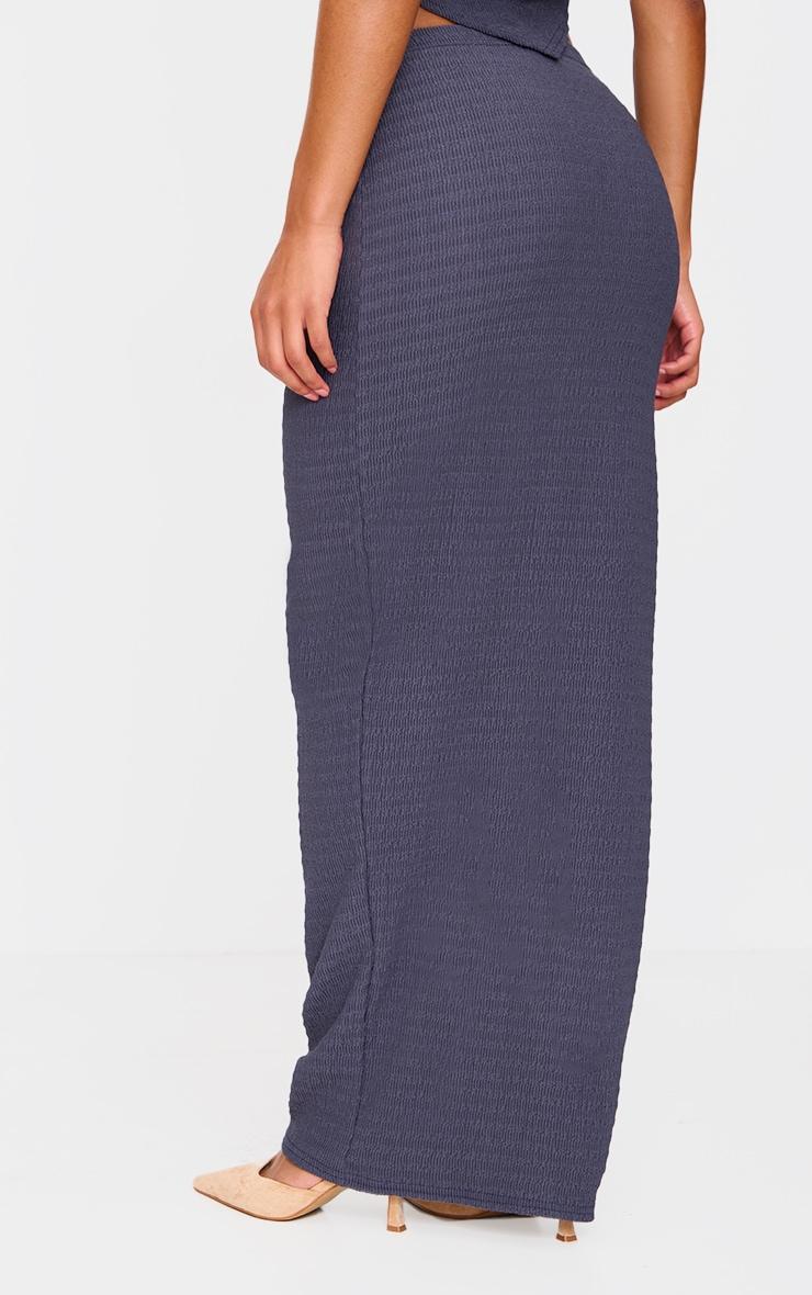 Blue Grey Textured Maxi Skirt Product Image