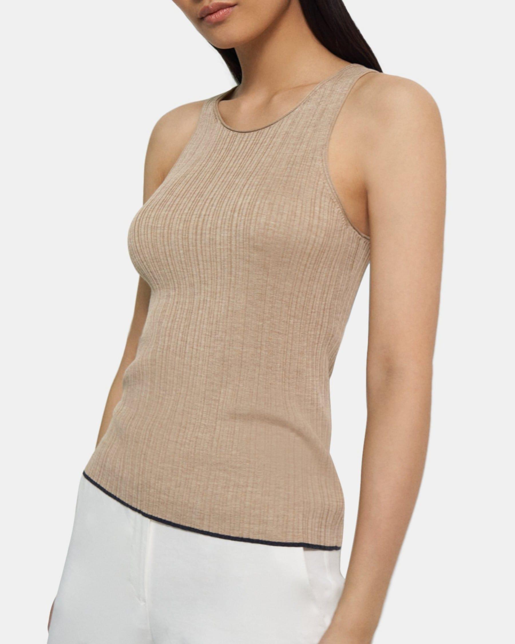 Ribbed Tank in Washable Silk Product Image