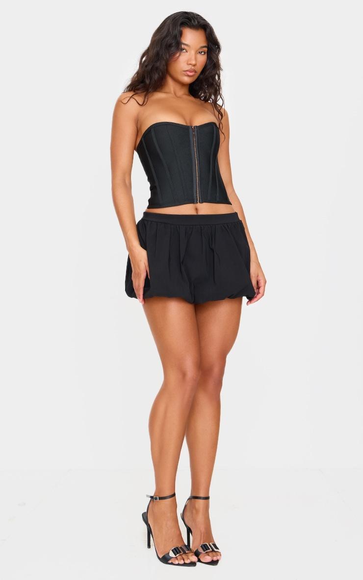 Black Bandage Hook And Eye Structured Corset Product Image