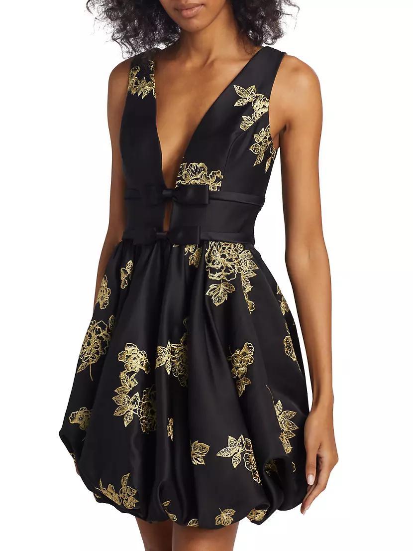 Bow-Embellished & Metallic Minidress Product Image