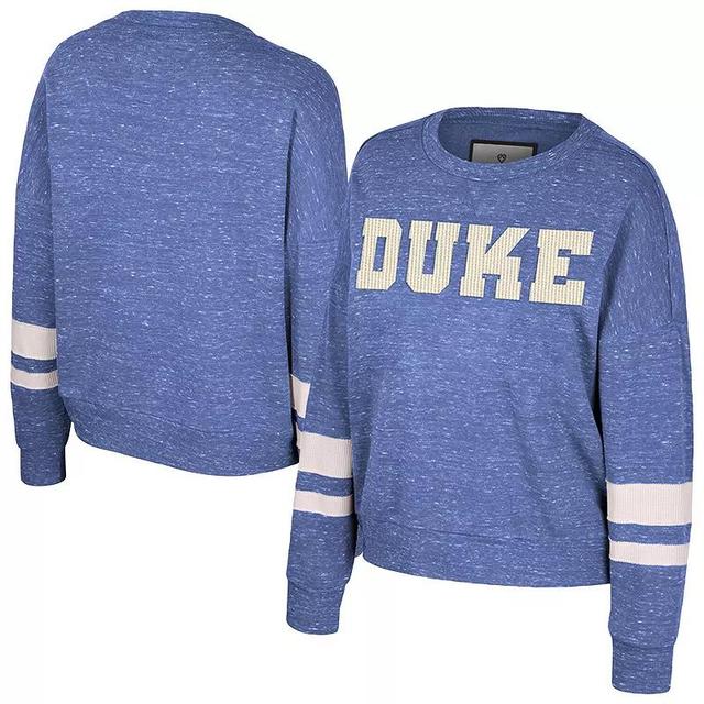 Womens Colosseum Royal Duke Devils Lost City Speckle Pullover Sweatshirt Product Image