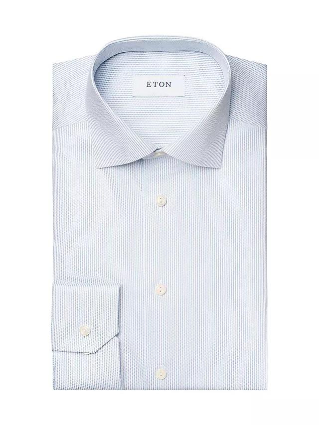 Striped Cotton Twill Button-Front Shirt Product Image