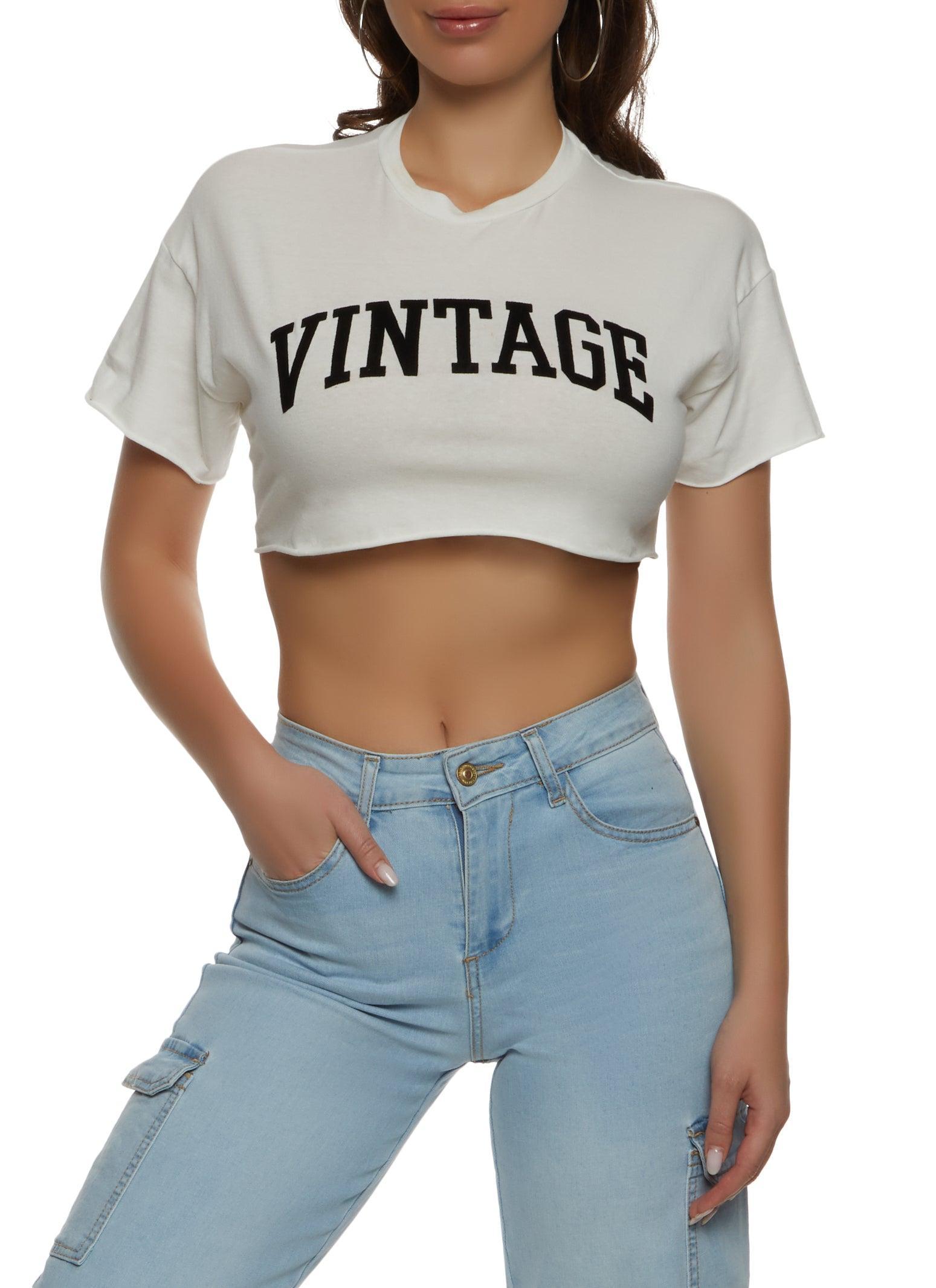 Womens Vintage Cropped Tee Product Image