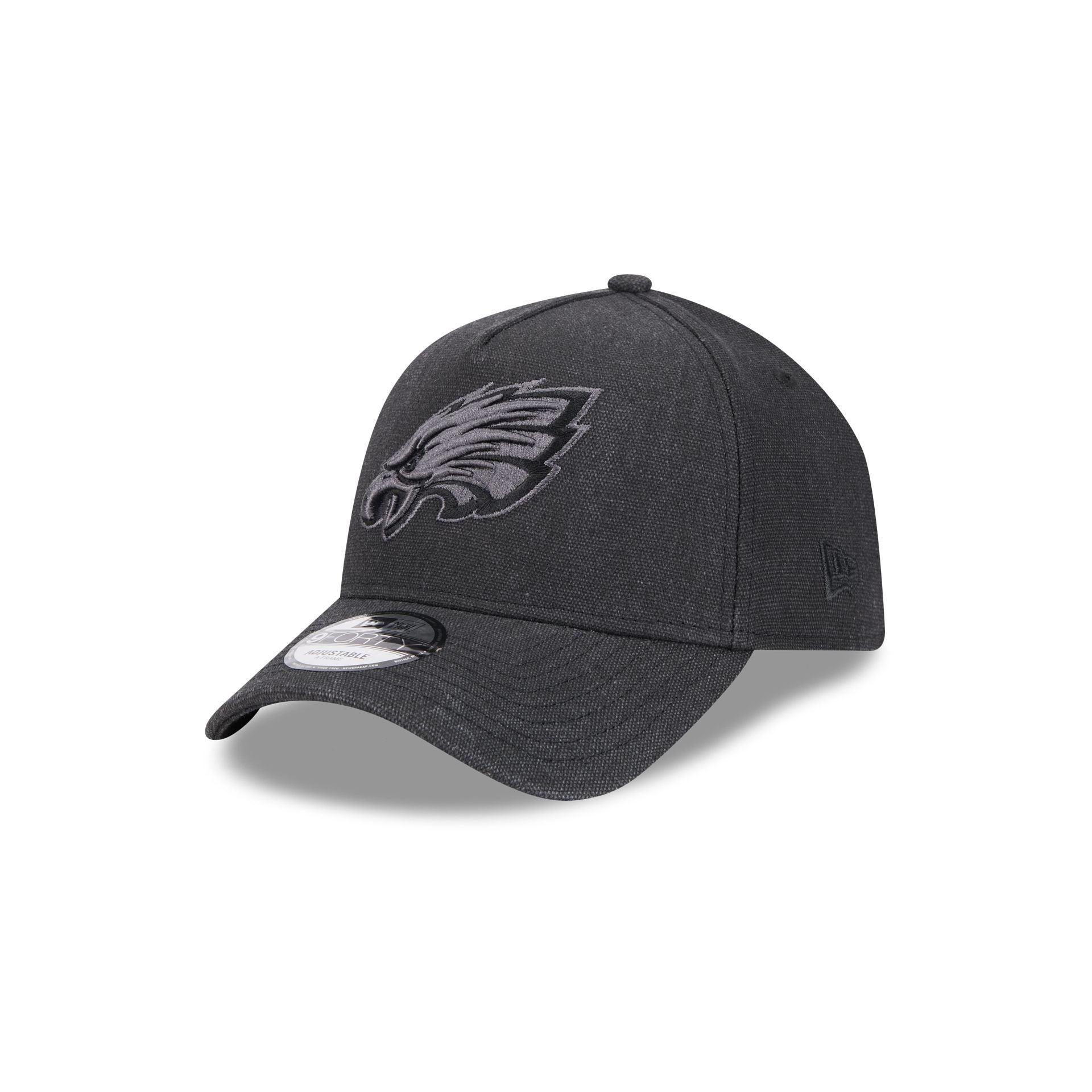 Philadelphia Eagles Logo Essentials Black 9FORTY A-Frame Snapback Hat Male Product Image