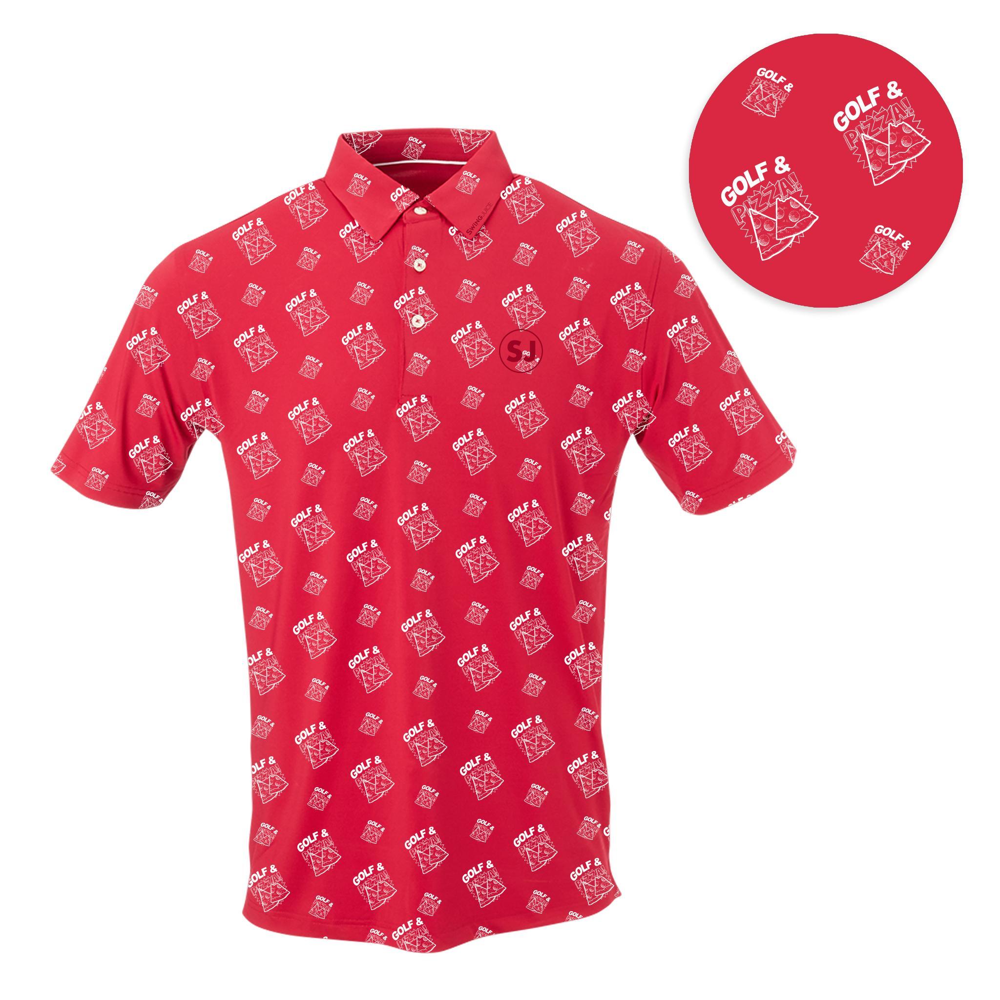 SwingJuice Men's Golf Polo - Golf & Pizza Product Image