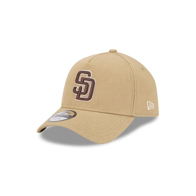 San Diego Padres Logo Essentials Khaki 9FORTY A-Frame Snapback Hat Male Product Image