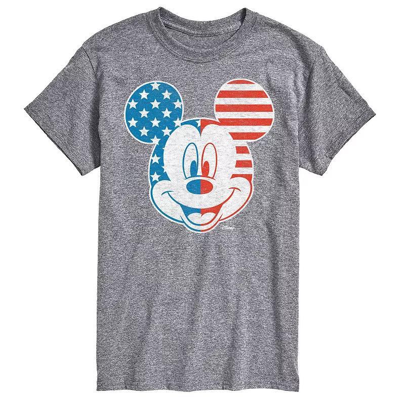 Disneys Mickey Mouse Mens Face America Graphic Tee Med Grey Product Image