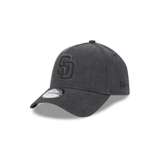 San Diego Padres Logo Essentials Black 9FORTY A-Frame Snapback Hat Male Product Image