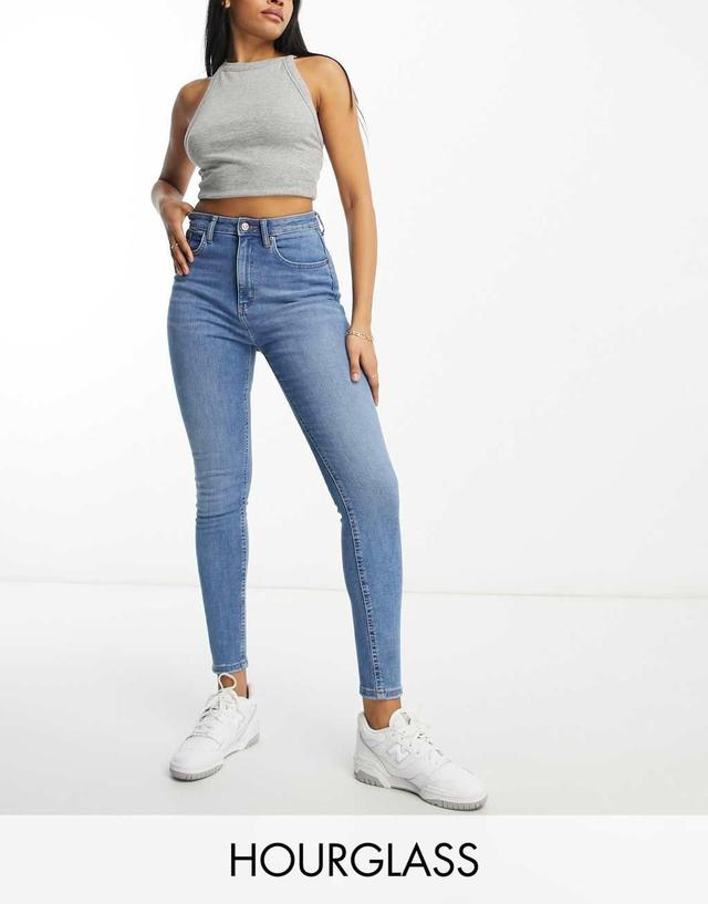 ASOS DESIGN Hourglass ultimate skinny jeans in mid blue Product Image