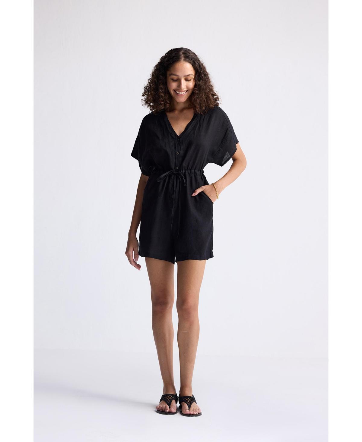 Reistor Womens V neck Drawstring Romper product image