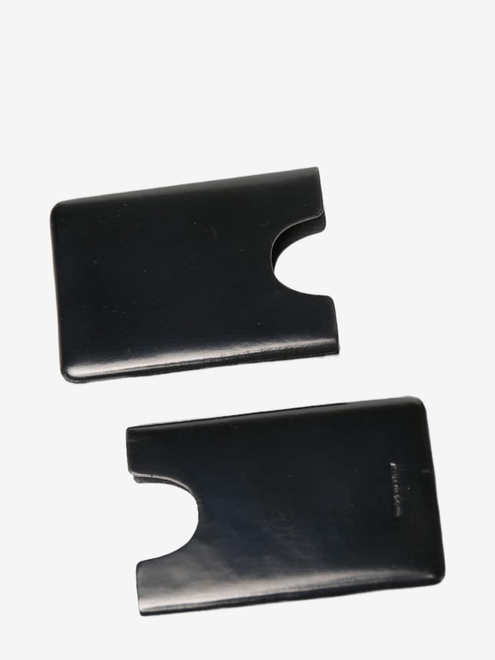 Leather Card Holder In Black Product Image