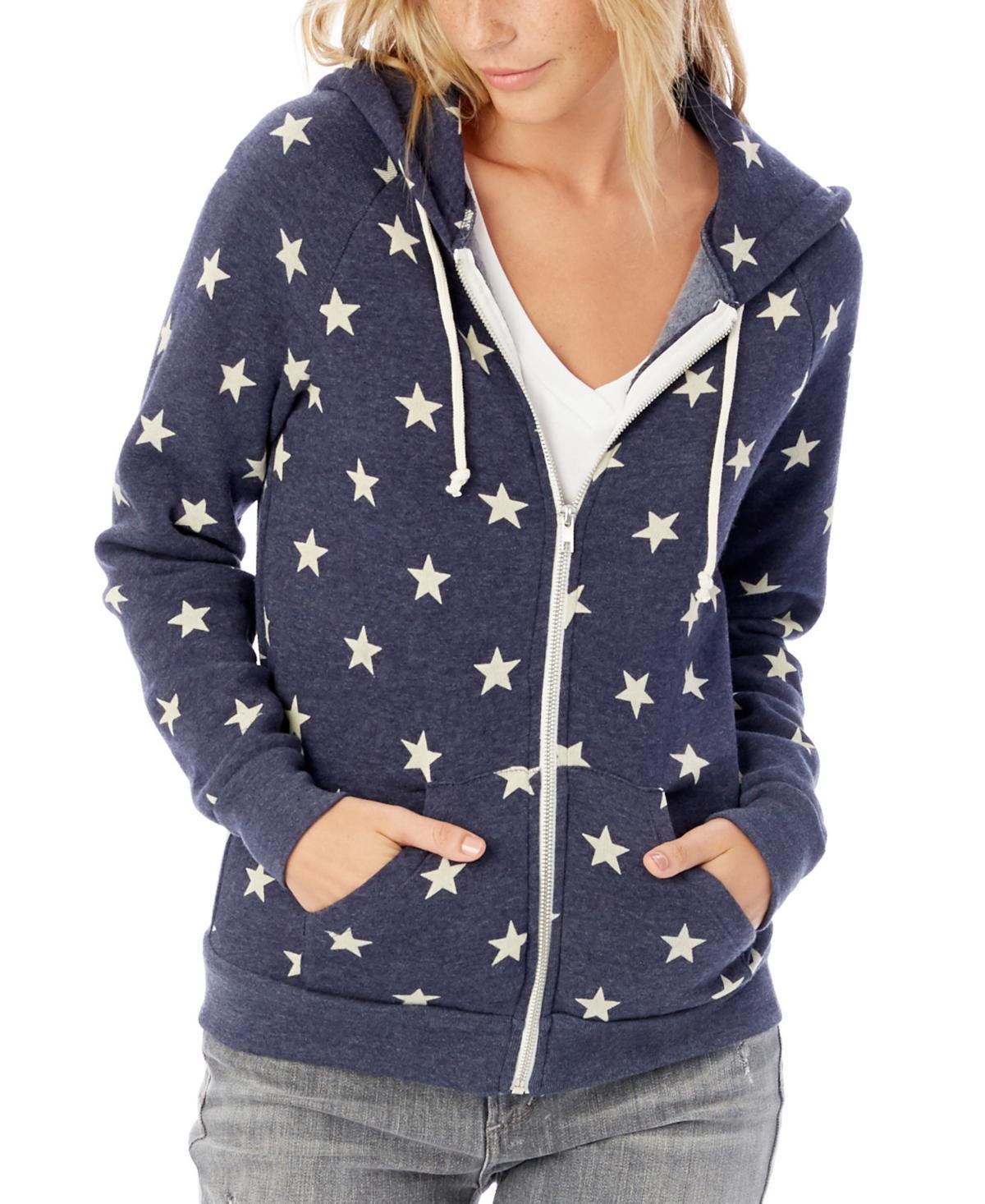 Alternative Apparel Adrian Printed Fleece Womens Zip Hoodie Product Image