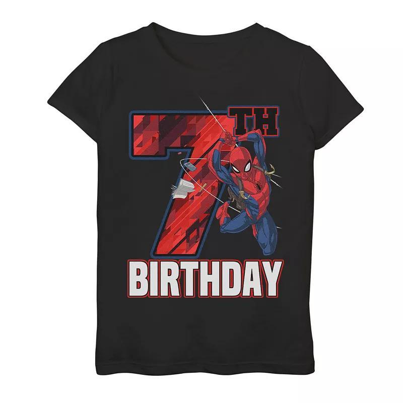 Girls 7-16 Marvel Spider-Man Web Swing 7th Birthday Graphic Tee, Girls Product Image