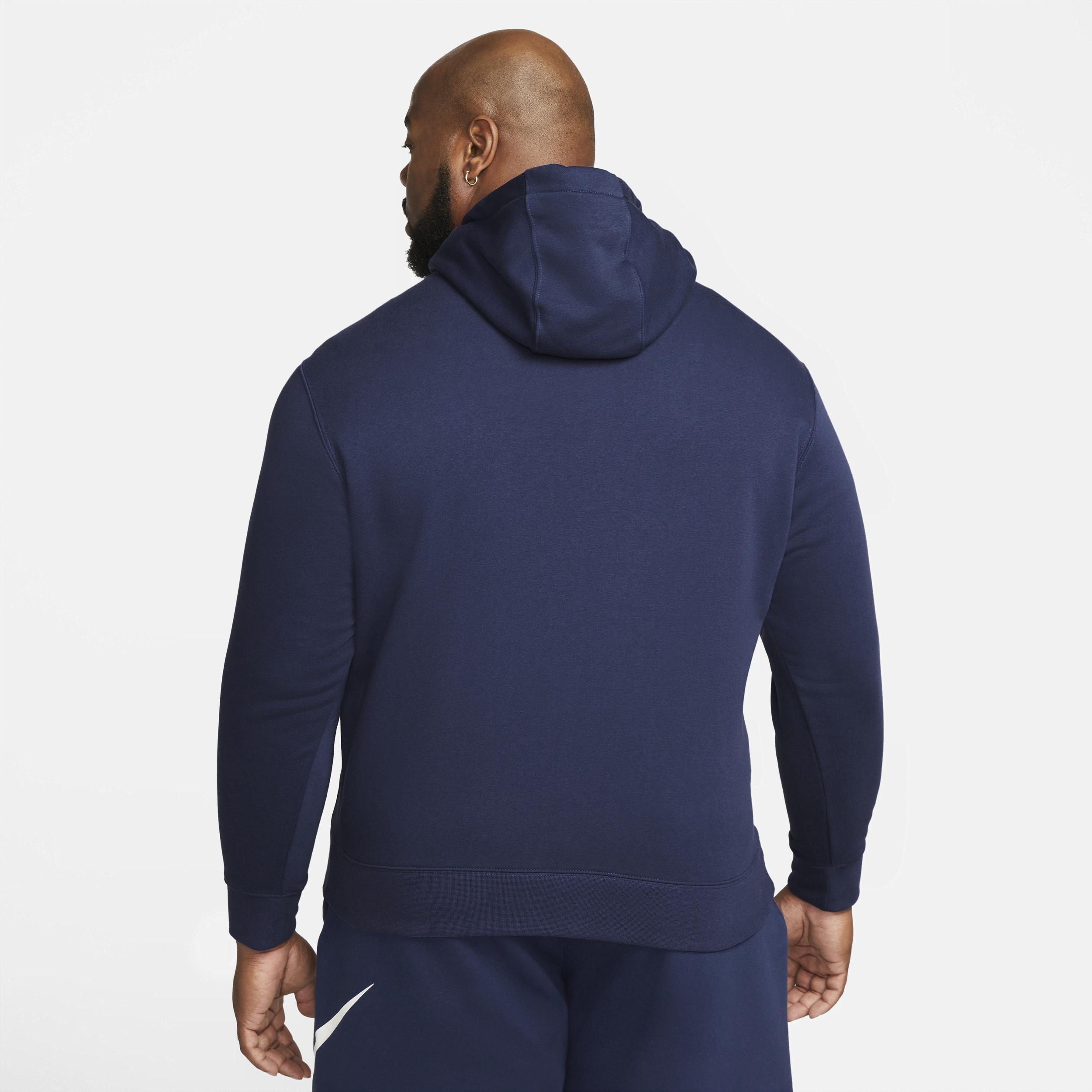 Nike Mens Nike Club Full-Zip Hoodie - Mens White/Midnight Navy Product Image