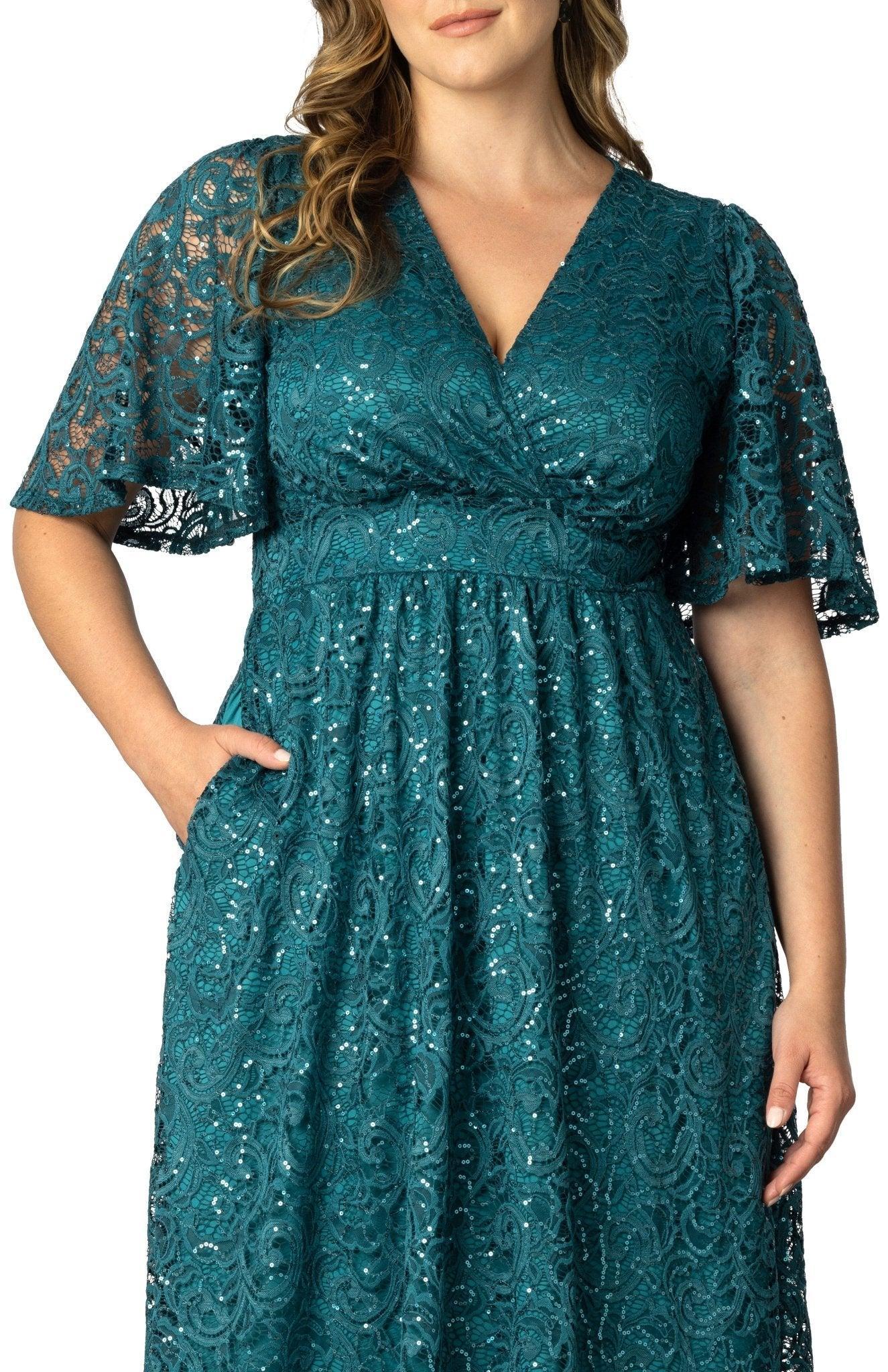 Starry Sequined Lace Cocktail Dress - Plus Product Image