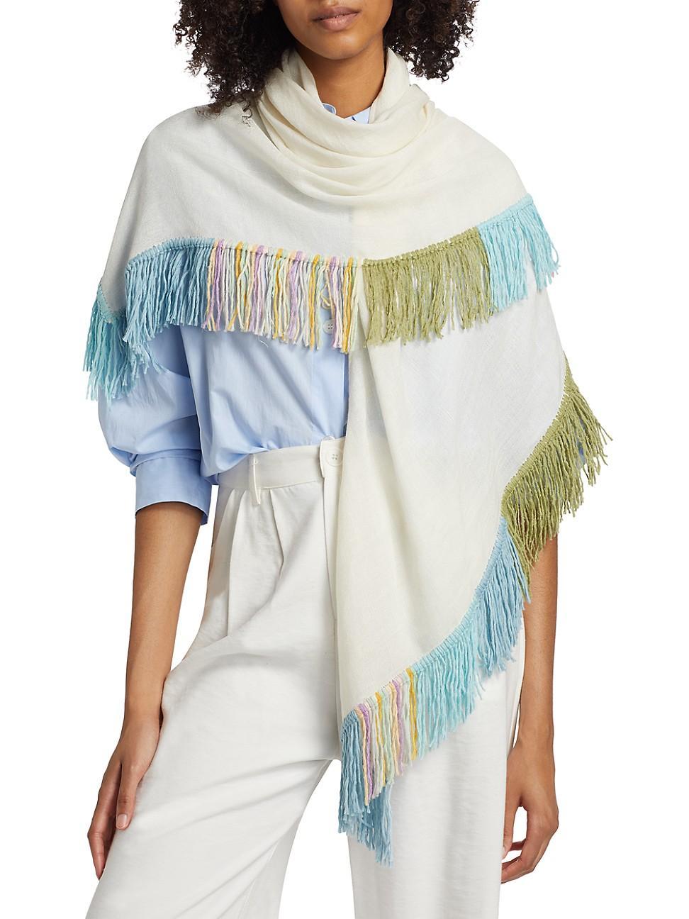 Womens Cabana Cashmere-Linen Fringe Scarf product image