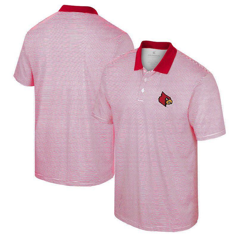 Mens Colosseum /Scarlet Ohio State Buckeyes Print Stripe Polo Product Image