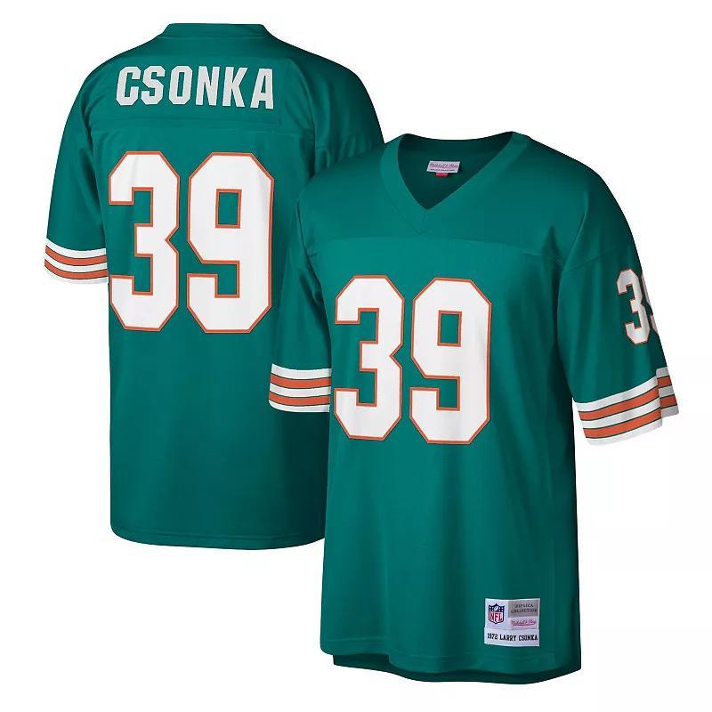 Mens Mitchell & Ness Larry Csonka Aqua Miami Dolphins Legacy Replica Jersey Turquoise A Product Image