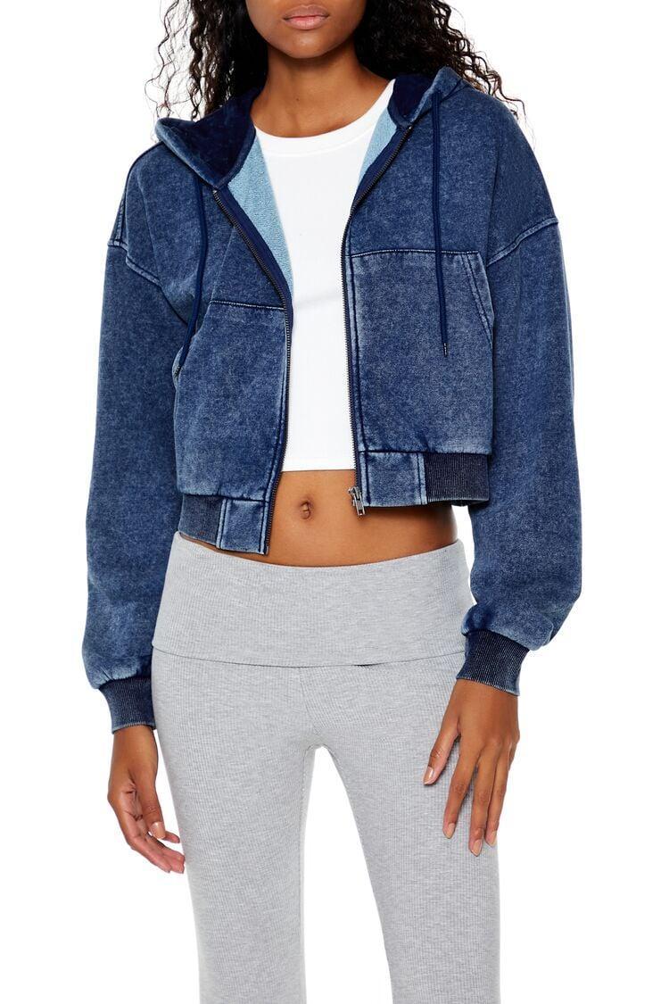 Mineral Wash Zip-Up Hoodie | Forever 21 Product Image